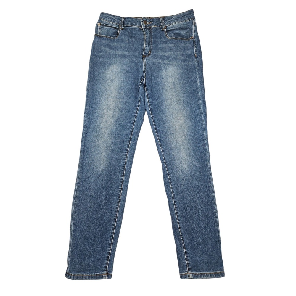 Tahari Ella High-Rise Skinny Jeans Medium Wash Blue Denim Sz 10/30